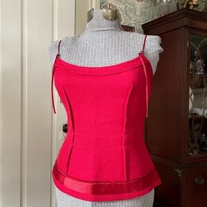 PRADA Red Wool Spaghetti Strap Tank Top